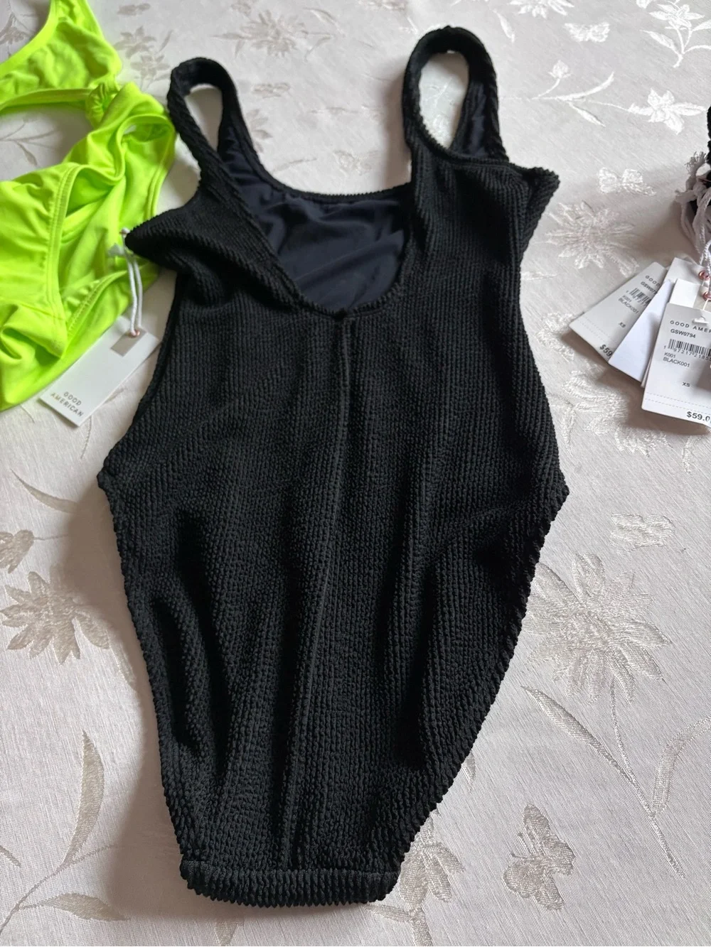 $463 Bundle 7 Piece Good American Bathing Suit XXS/XS One Piece, Monokini Bikini